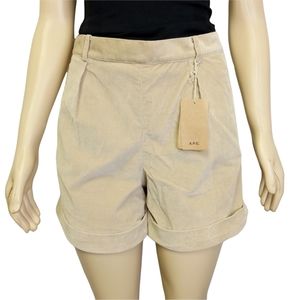 A.P.C. + Vanessa Seward Corduroy Tan Khaki Shorts